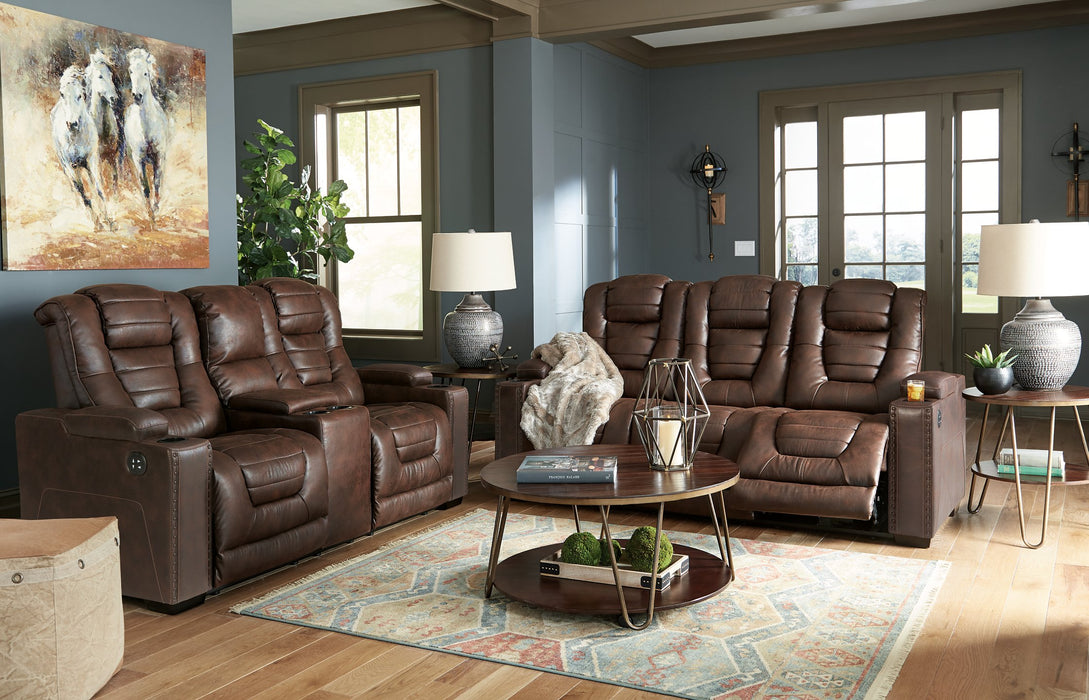 Owner's Box Power Reclining Loveseat with Console Loveseat Ashley Furniture