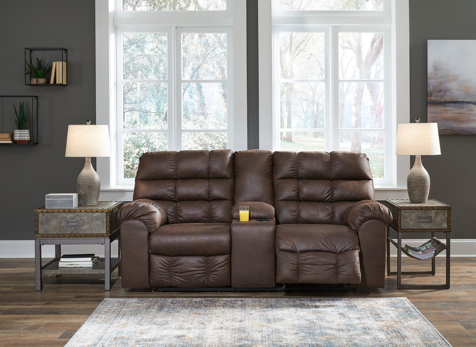Derwin Reclining Loveseat with Console Loveseat Ashley Furniture