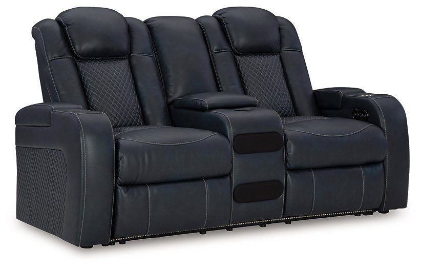 Fyne-Dyme Power Reclining Loveseat with Console Loveseat Ashley Furniture