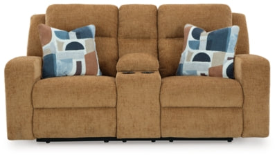 Kanlow Reclining Loveseat with Console - Dayton Discount Furniture
