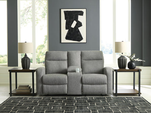 Gauntlet Reclining Loveseat with Console - Dayton Discount Furniture