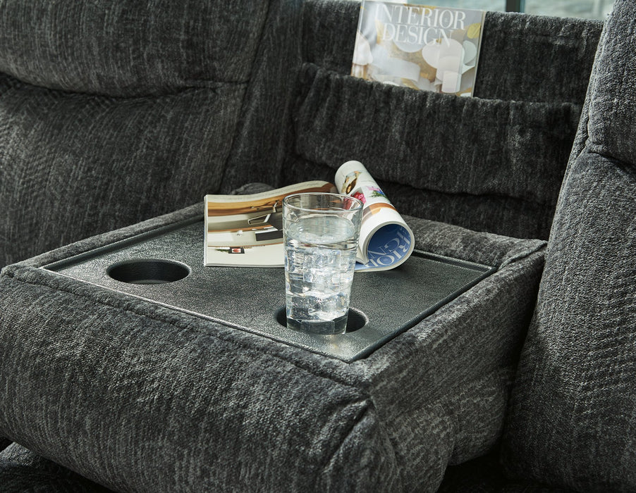 Martinglenn Power Reclining Sofa with Drop Down Table Sofa Ashley Furniture