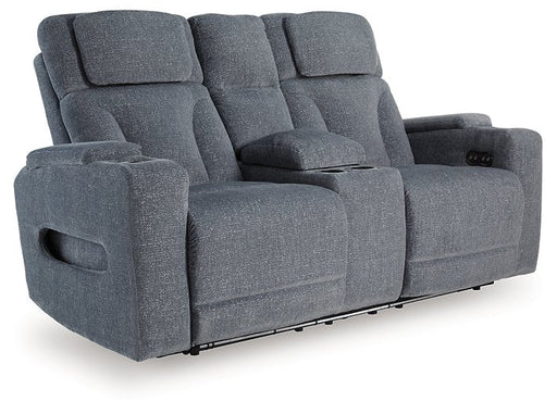 Studio Cave Power Reclining Loveseat with Console - Dayton Discount Furniture