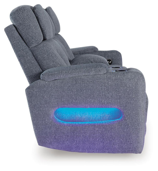 Studio Cave Power Reclining Loveseat with Console - Dayton Discount Furniture
