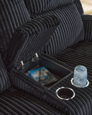 Forest Lake Power Reclining Loveseat with Console - Dayton Discount Furniture