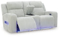 Forest Lake Power Reclining Loveseat with Console - Dayton Discount Furniture