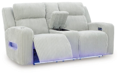 Forest Lake Power Reclining Loveseat with Console - Dayton Discount Furniture