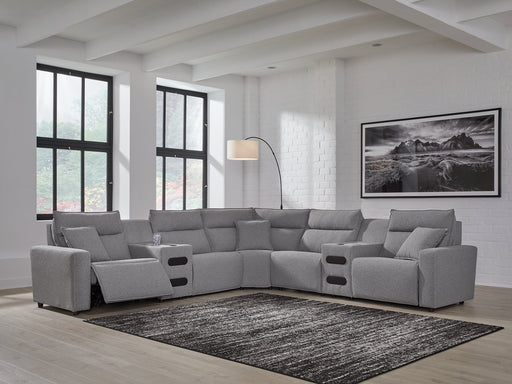 Modmax II Power Reclining Sectional with Audio Consoles - Dayton Discount Furniture