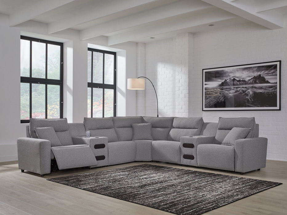 Modmax II Power Reclining Sectional with Audio Consoles - Dayton Discount Furniture