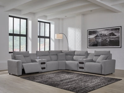 Modmax II Power Reclining Sectional with Audio Consoles - Dayton Discount Furniture