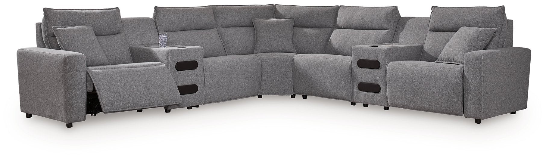 Modmax II Power Reclining Sectional with Audio Consoles - Dayton Discount Furniture