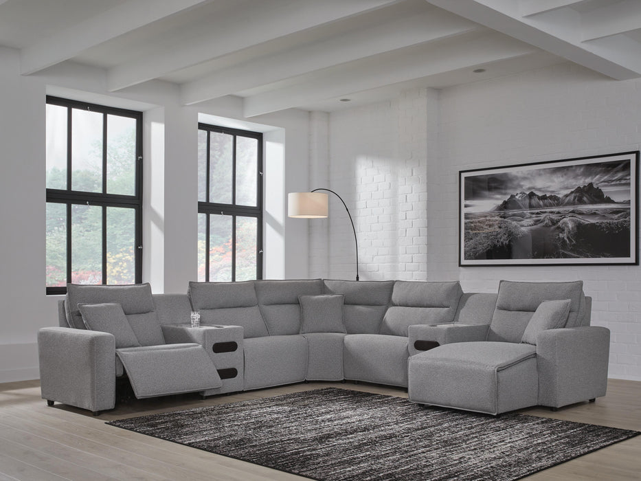 Modmax II Power Reclining Sectional with Chaise and Audio Consoles Sectional Ashley Furniture