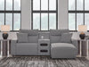 Modmax II Power Reclining Sectional with Chaise and Audio Console Sectional Ashley Furniture