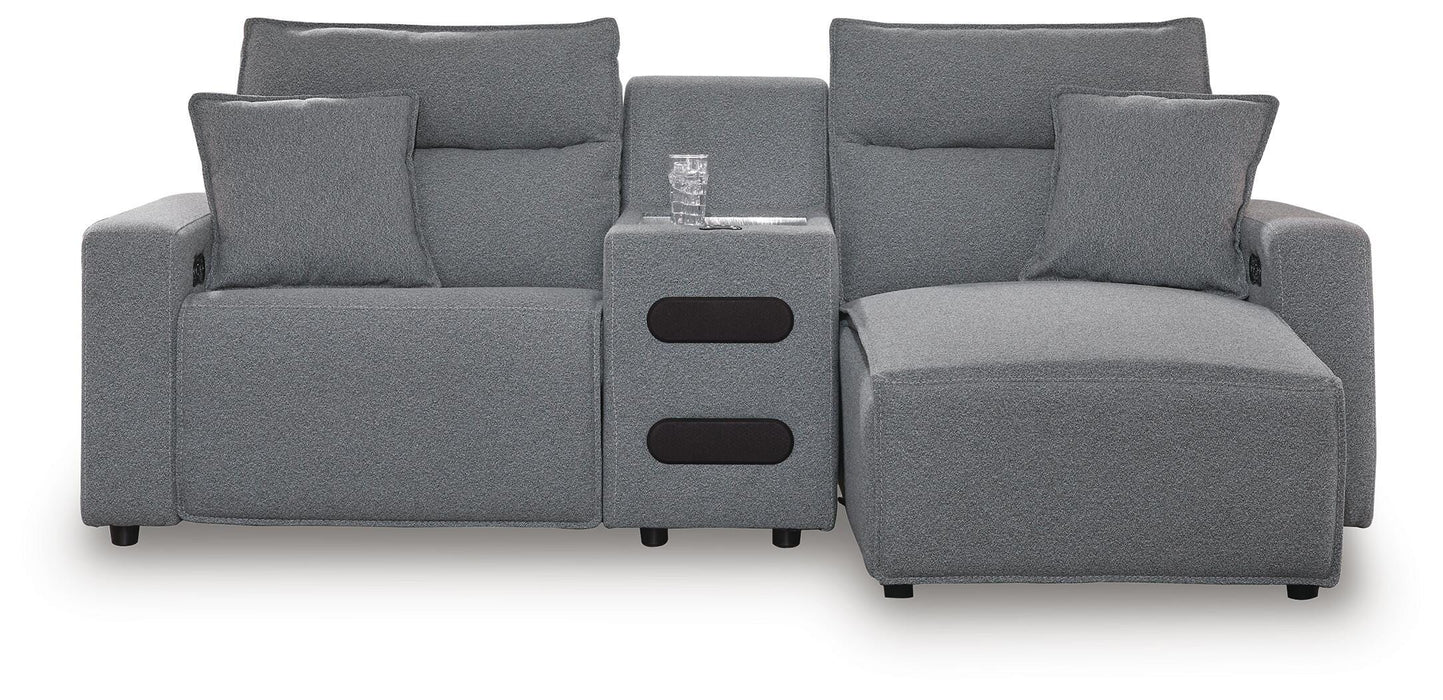 Modmax II Power Reclining Sectional with Chaise and Audio Console Sectional Ashley Furniture