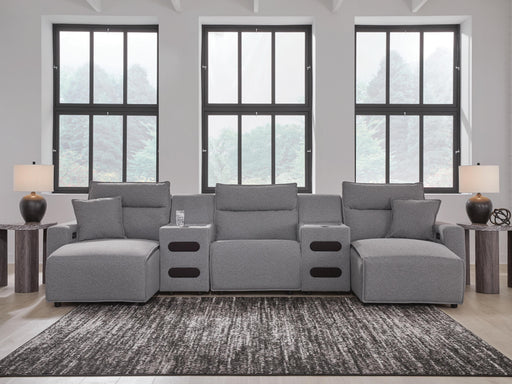 Modmax II Power Reclining Sectional with Chaise and Audio Consoles Sectional Ashley Furniture