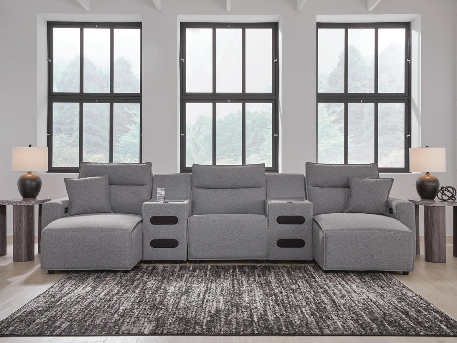 Modmax II Power Reclining Sectional with Chaise and Audio Consoles Sectional Ashley Furniture