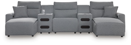 Modmax II Power Reclining Sectional with Chaise and Audio Consoles Sectional Ashley Furniture