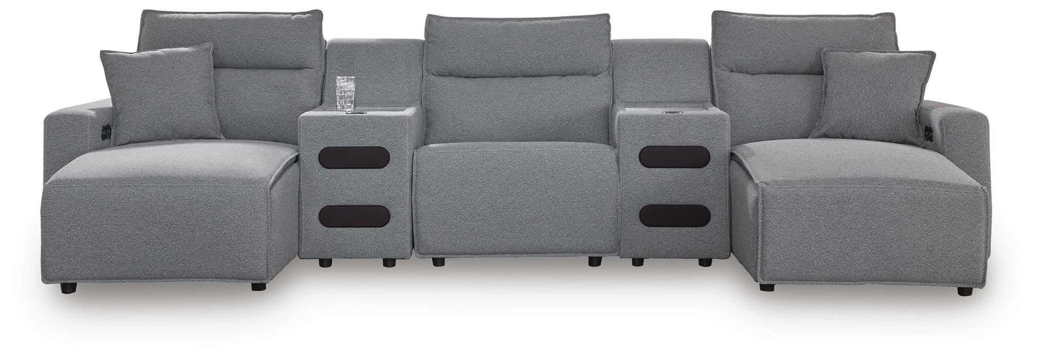 Modmax II Reclining Sectional with Double Chaise and Audio Consoles Sectional Ashley Furniture