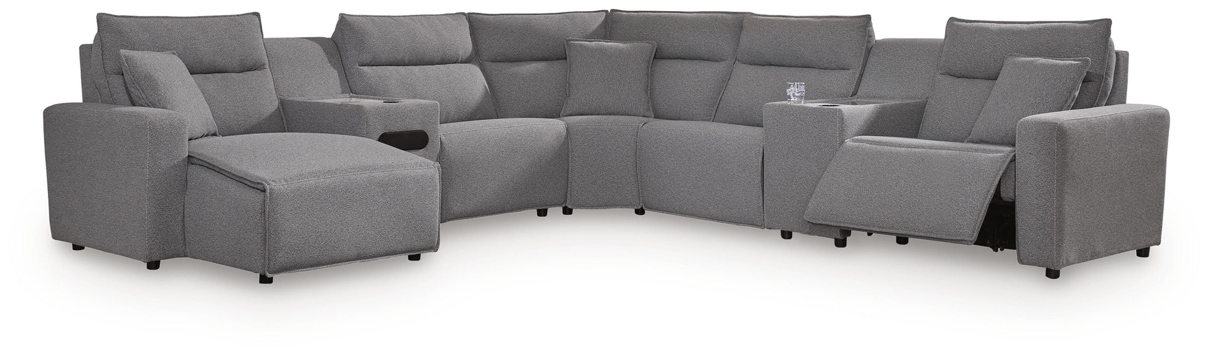 Modmax II Power Reclining Sectional with Chaise and Audio Console Sectional Ashley Furniture