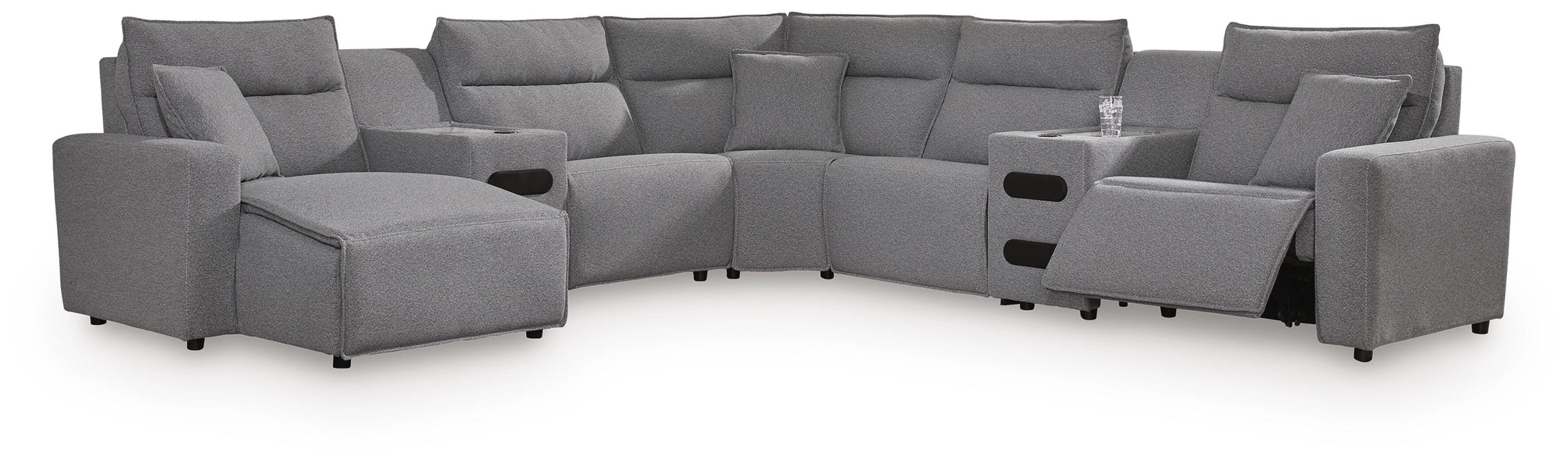 Modmax II Power Reclining Sectional with Chaise and Audio Consoles Sectional Ashley Furniture
