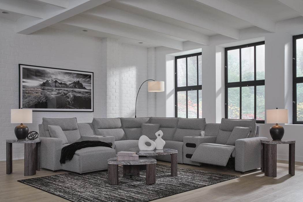 Modmax II Power Reclining Sectional with Chaise and Audio Consoles Sectional Ashley Furniture