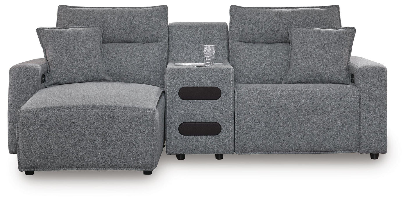 Modmax II Power Reclining Sectional with Chaise and Audio Console Sectional Ashley Furniture