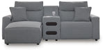 Modmax II Power Reclining Sectional with Chaise and Audio Console Sectional Ashley Furniture