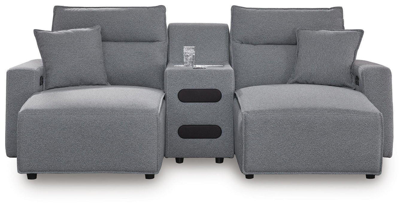 Modmax II Power Reclining Sectional with Chaise and Audio Console Sectional Ashley Furniture