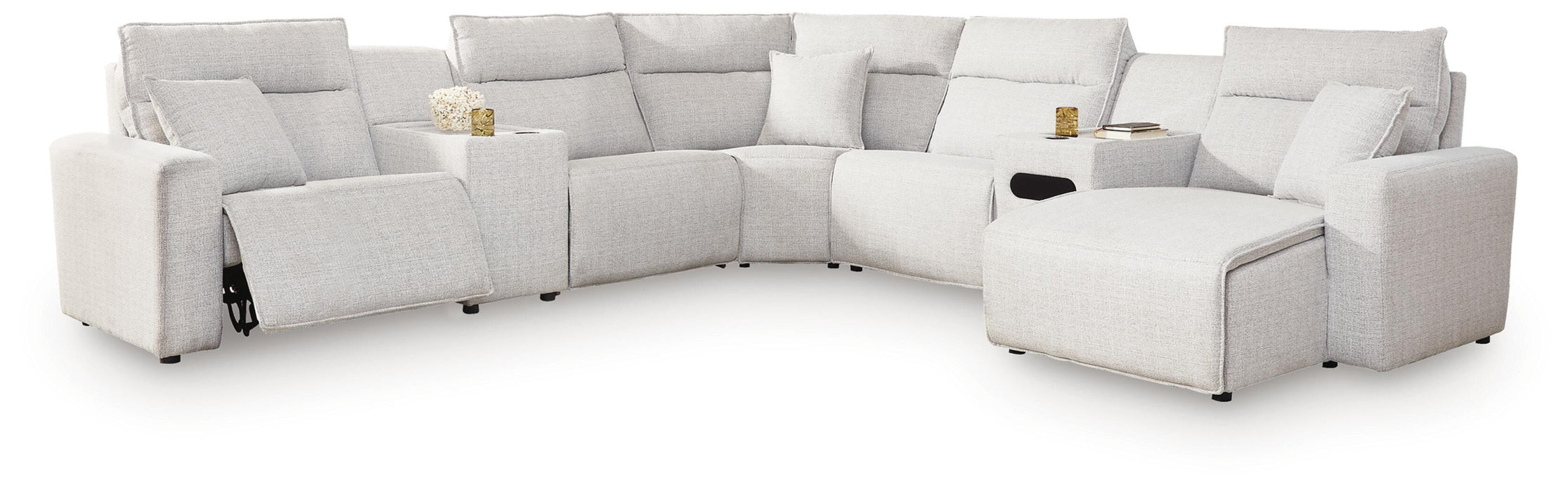 Modmax II Power Reclining Sectional with Chaise and Audio Console Sectional Ashley Furniture