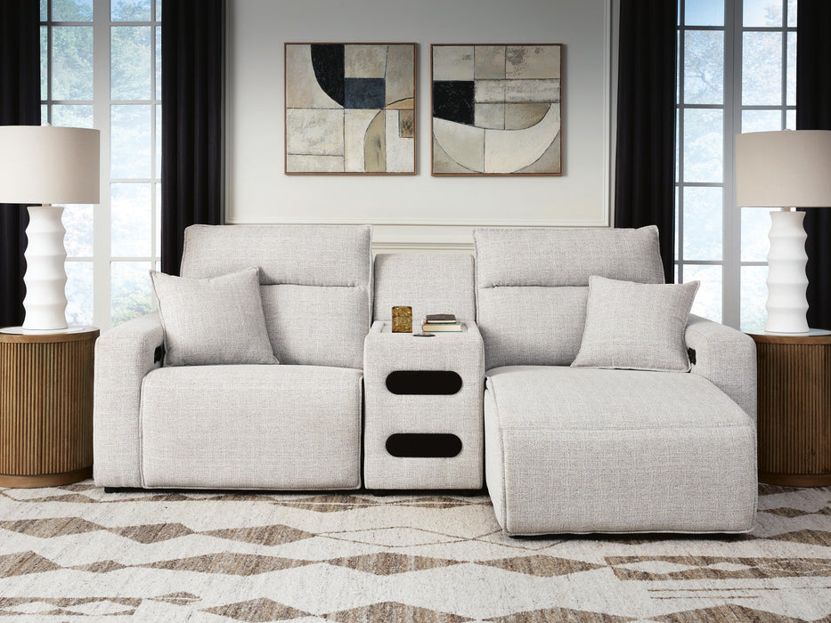 Modmax II Power Reclining Sectional with Chaise and Audio Console Sectional Ashley Furniture