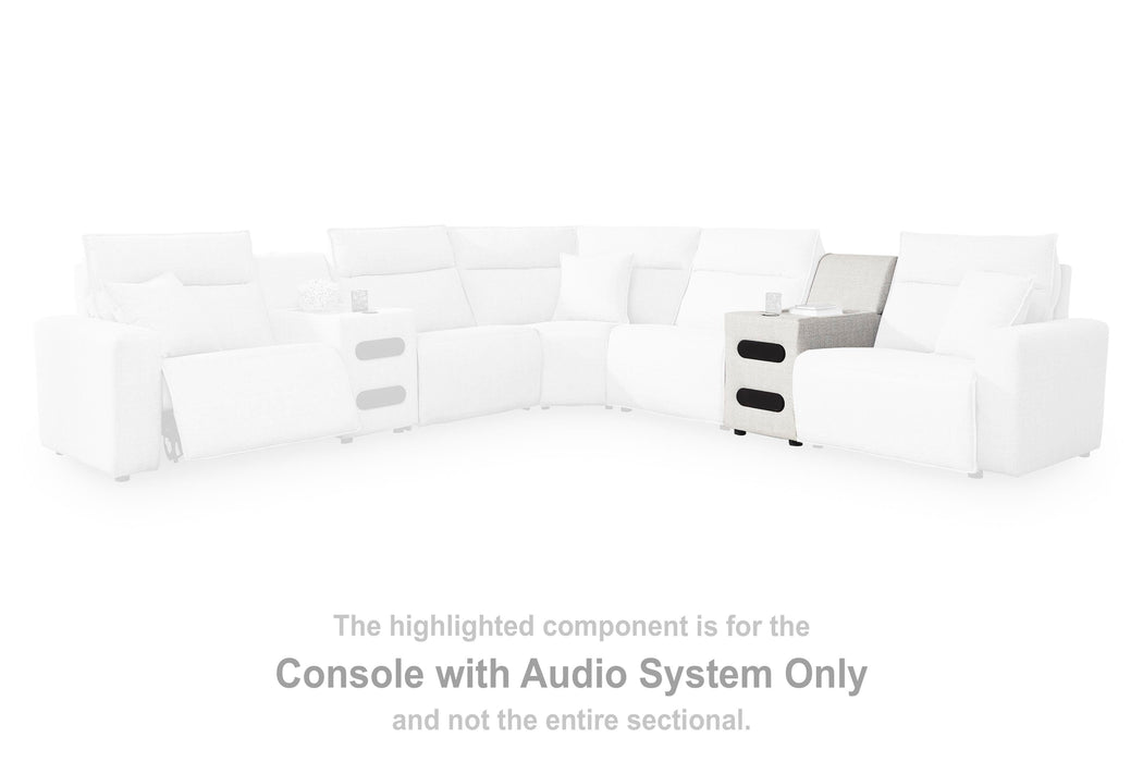 Modmax II Power Reclining Sectional with Chaise and Audio Console Sectional Ashley Furniture