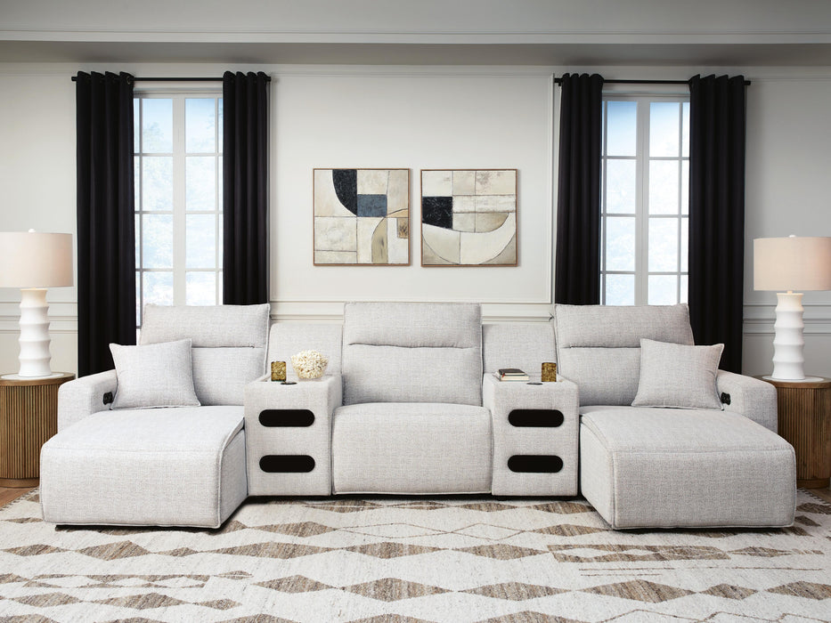 Modmax II Power Reclining Sectional with Chaise and Audio Consoles Sectional Ashley Furniture