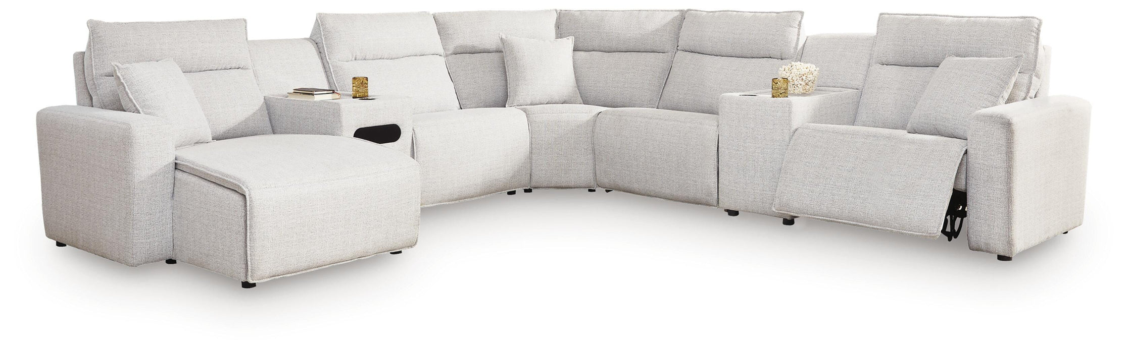 Modmax II Power Reclining Sectional with Chaise and Audio Console Sectional Ashley Furniture