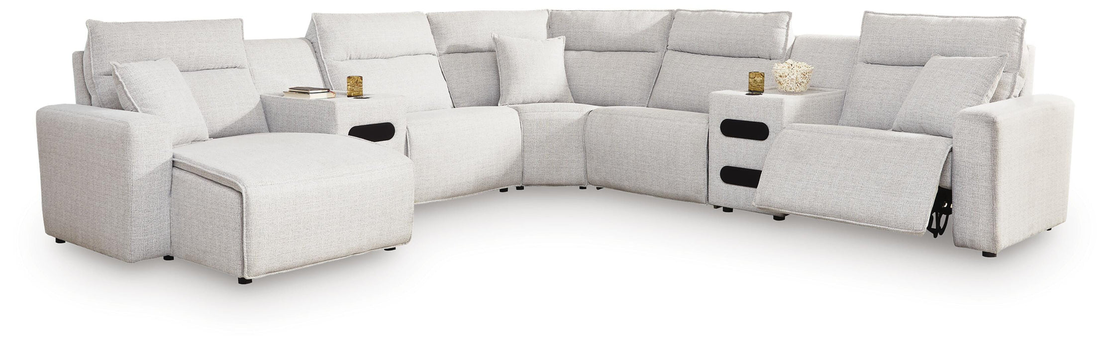 Modmax II Power Reclining Sectional with Chaise and Audio Consoles Sectional Ashley Furniture