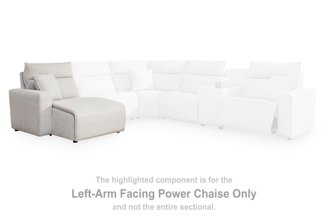 Modmax II Power Reclining Sectional with Chaise and Audio Console Sectional Ashley Furniture