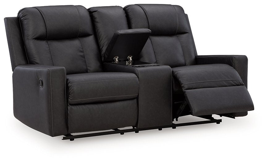 Mackmenville Reclining Loveseat with Console - Dayton Discount Furniture