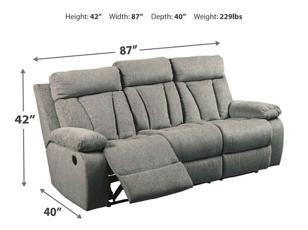 Mitchiner Reclining Sofa with Drop Down Table Sofa Ashley Furniture