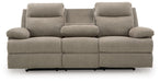 Side-Swipe Reclining Sofa with Drop Down Table - Dayton Discount Furniture