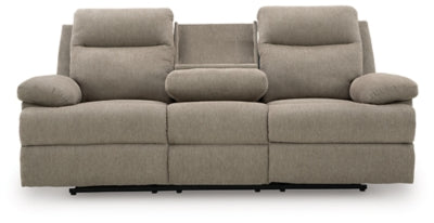 Side-Swipe Reclining Sofa with Drop Down Table - Dayton Discount Furniture