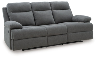 Side-Swipe Reclining Sofa with Drop Down Table - Dayton Discount Furniture