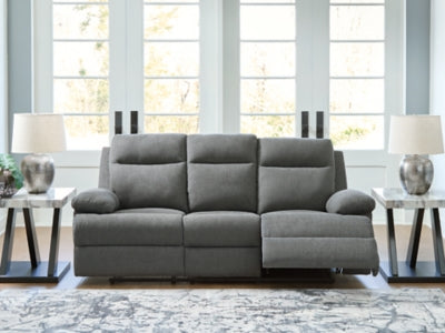 Side-Swipe Reclining Sofa with Drop Down Table - Dayton Discount Furniture