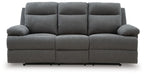 Side-Swipe Reclining Sofa with Drop Down Table - Dayton Discount Furniture