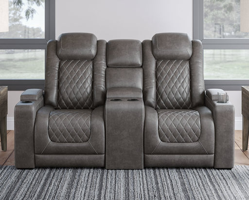 HyllMont Power Reclining Loveseat with Console Loveseat Ashley Furniture