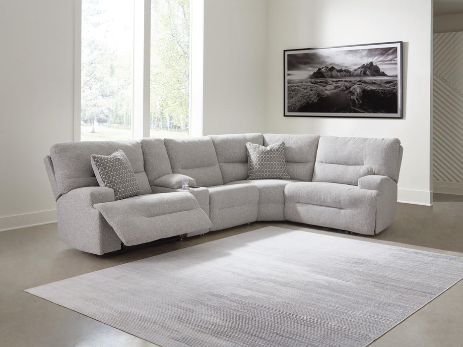 Acklen Place Power Reclining Sectional with Storage Console Sectional Ashley Furniture