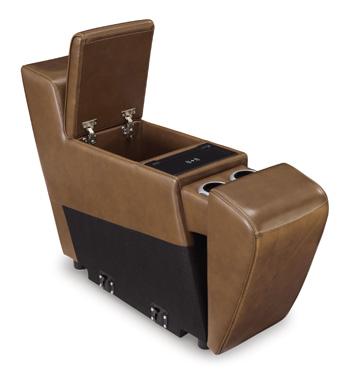 Temmpton Dual Power Leather Reclining Modular Loveseat with Console Loveseat Ashley Furniture