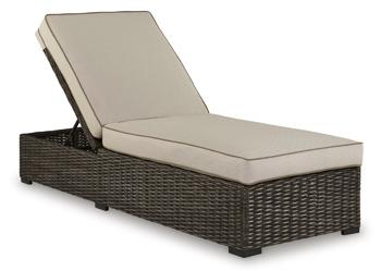 Coastline Bay Outdoor Chaise Lounge with Cushion Outdoor Seating Ashley Furniture