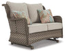 Clear Ridge Glider Loveseat with Cushion Outdoor Seating Ashley Furniture