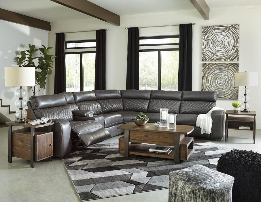 Samperstone Power Reclining Sectional Sectional Ashley Furniture