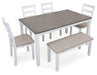 Stonehollow Dining Table and Chairs with Bench (Set of 6) Dining Table Ashley Furniture