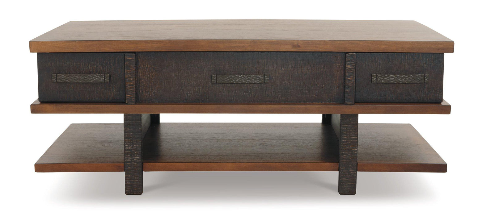 Stanah Coffee Table with Lift Top Cocktail Table Lift Ashley Furniture